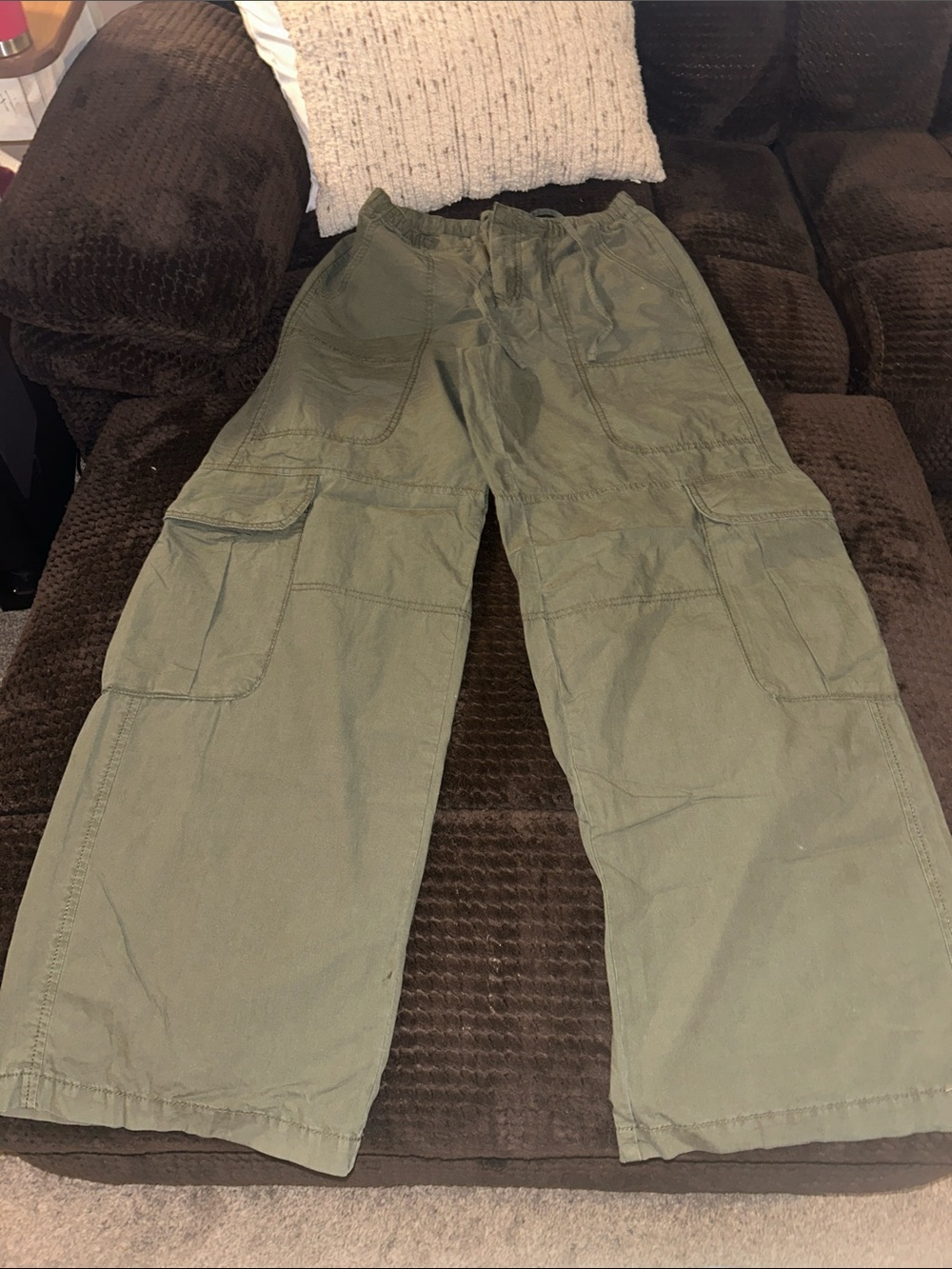 Garage Olive Green Cargo Pants with Utility Pockets